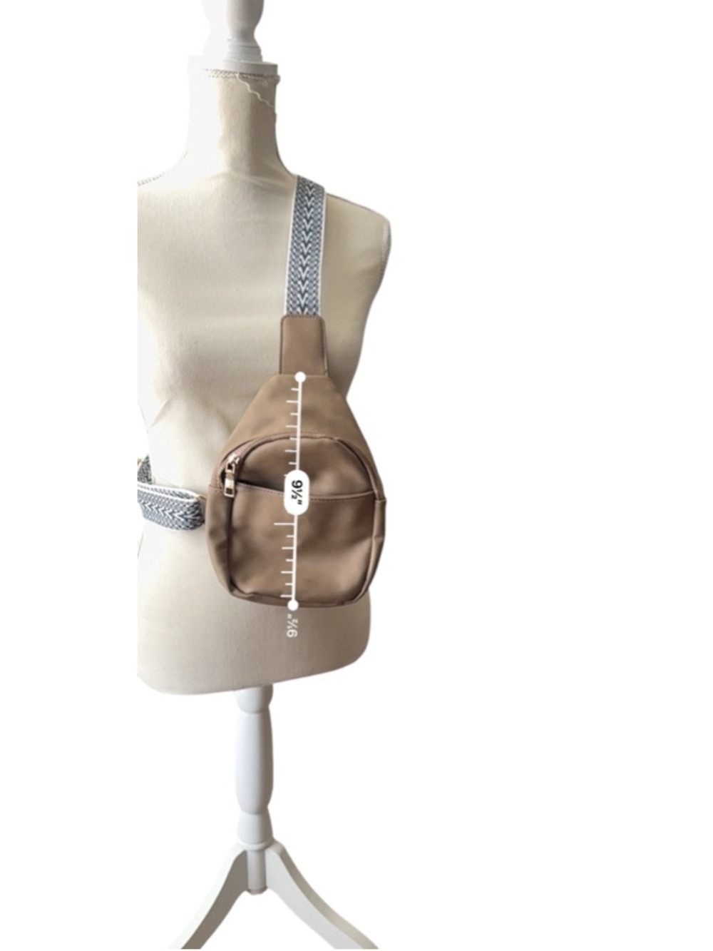 Women's Unbranded Taupe Crossbody Bag with Adjustable Strap, One Size - Picture 8 of 9